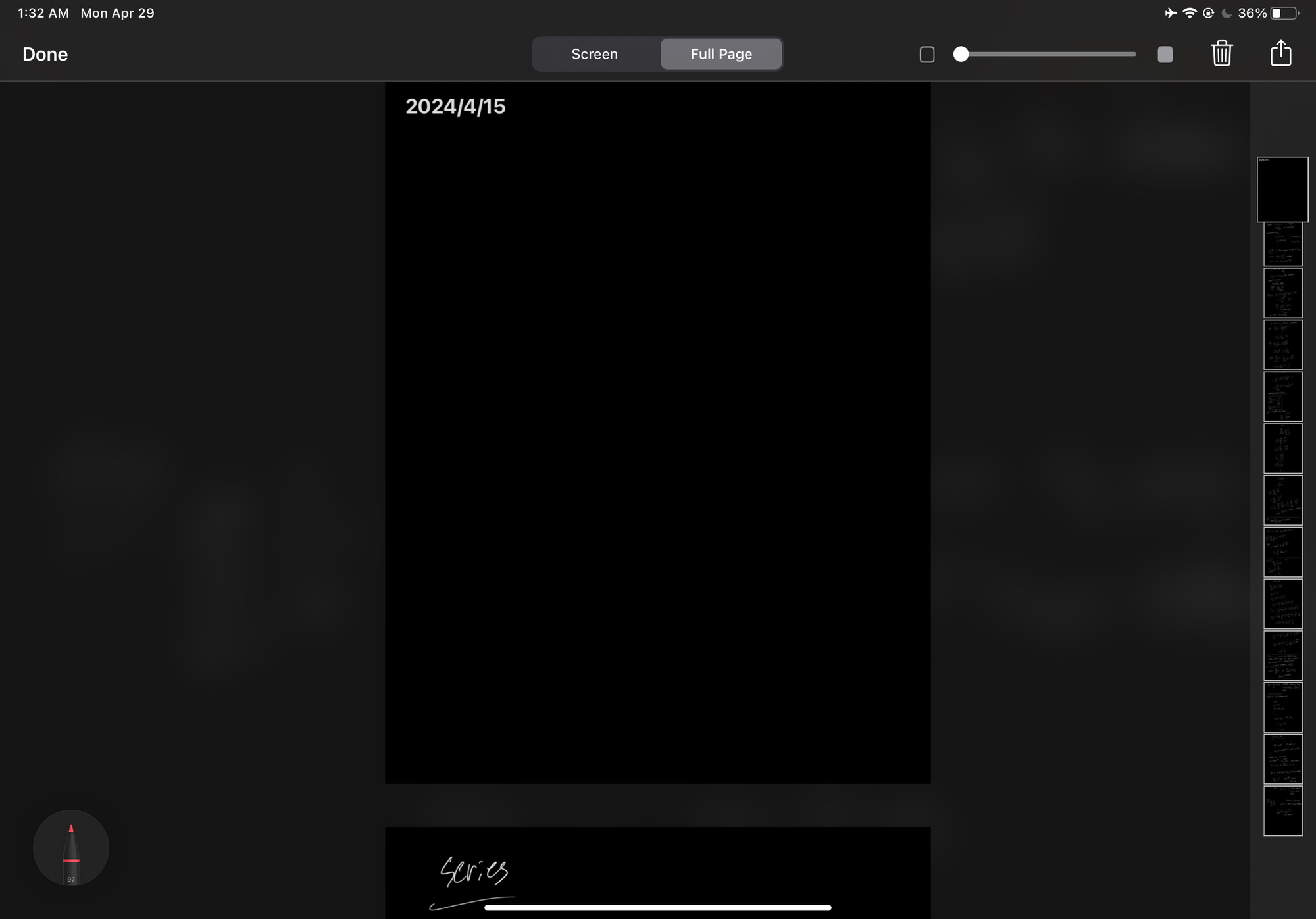 screenshot of full page screenshot menu, displaying several pages.