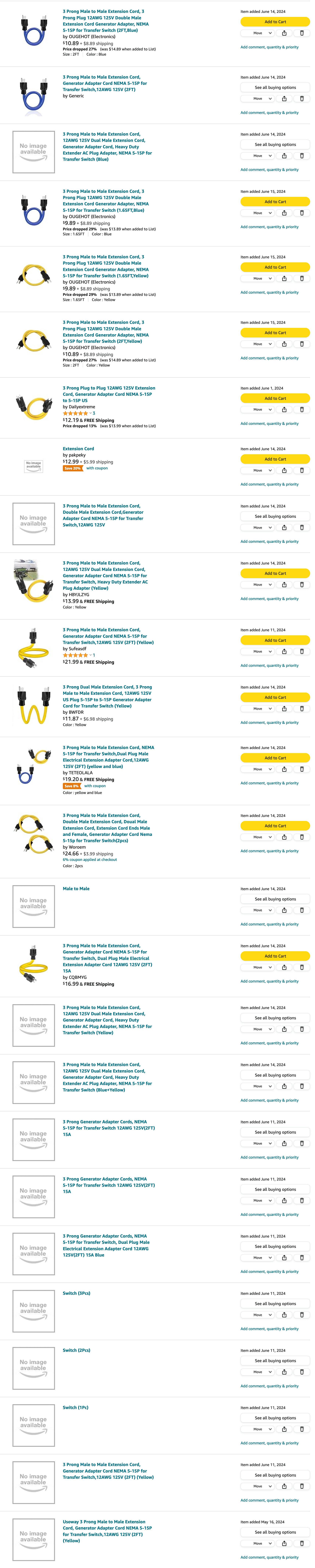 screenshot of amazon product list, all suicide cords. 12 available for purchase.