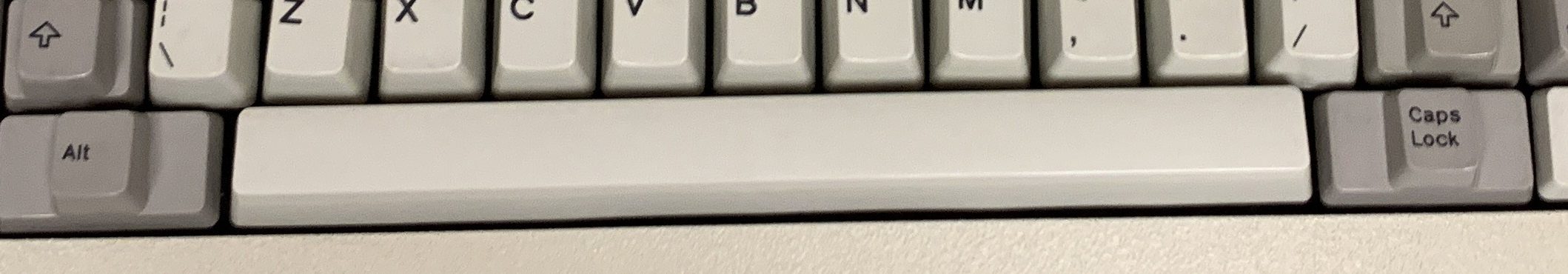 bottom of keyboard, highlighting spacebar