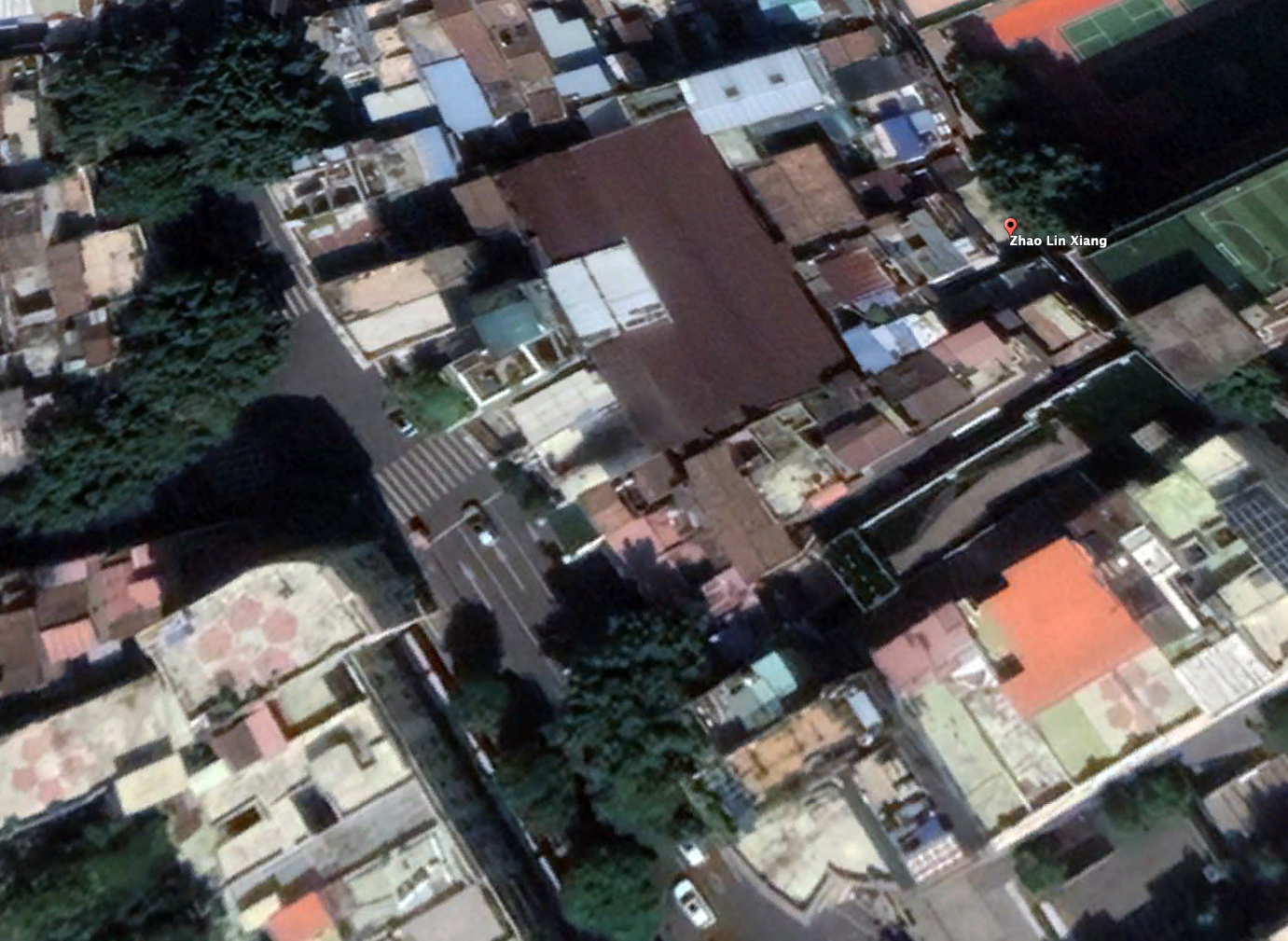 screenshot of Google earth, satellite view.